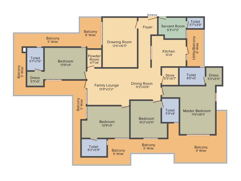 Shantiniketan Prakriti (4BHK+4T (2,900 sq ft) + Servant Room 2900 sq ft)