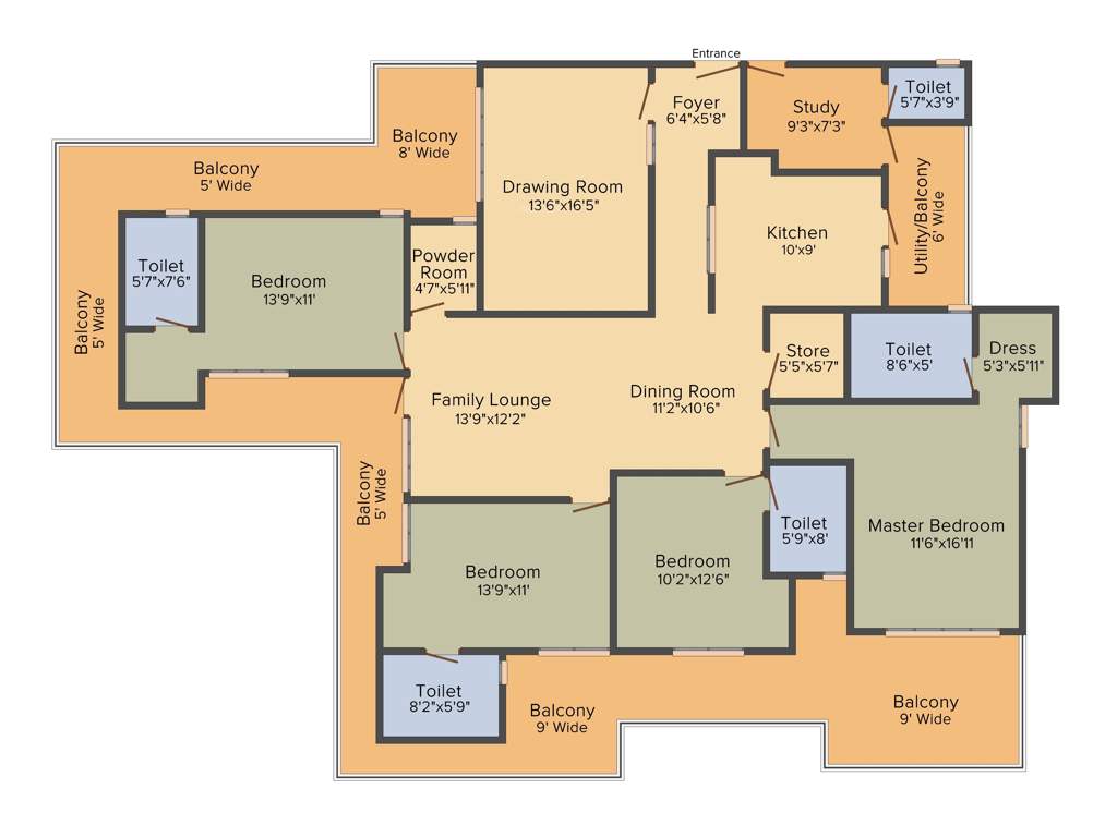 Shantiniketan Prakriti (4BHK+5T (2,950 sq ft) + Servant Room 2950 sq ft)