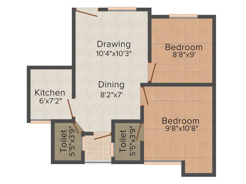 Galaxy Carlton (2BHK+2T (670 sq ft) 670 sq ft)