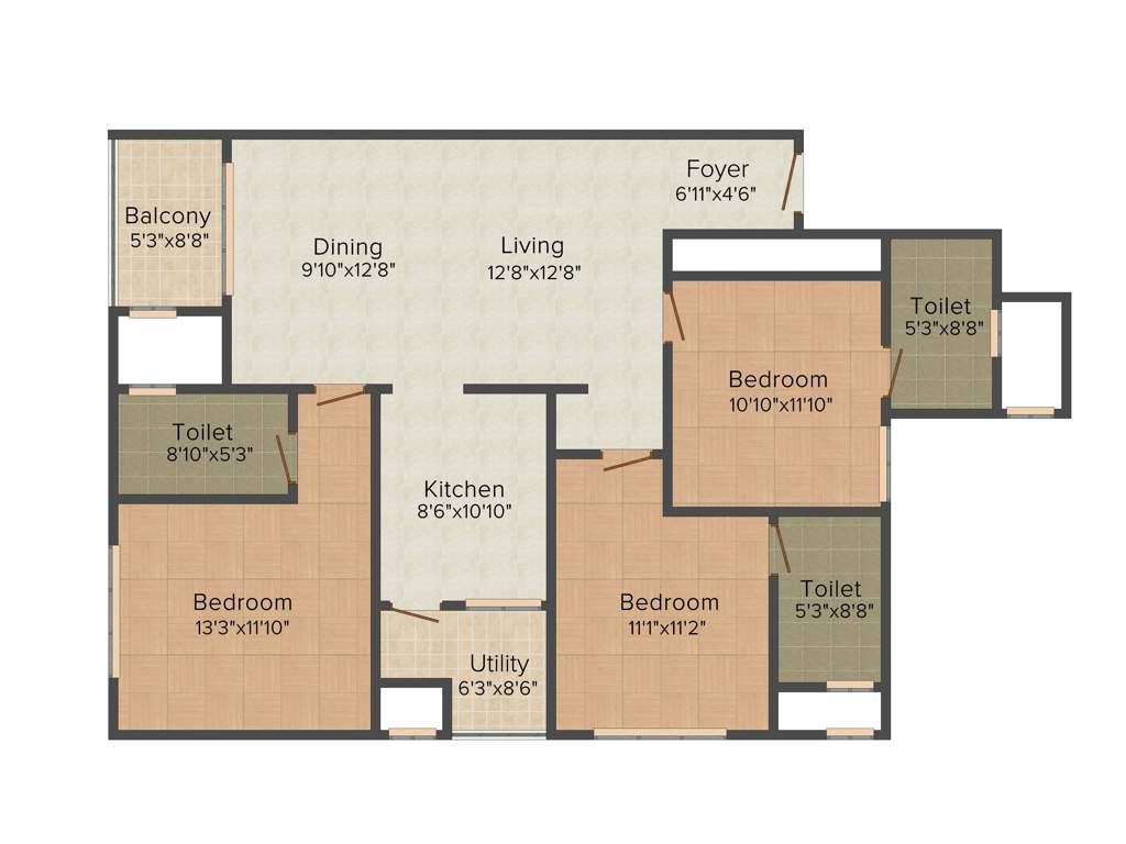 Sobha Silicon Oasis (3BHK+3T (1,537 sq ft) 1537 sq ft)