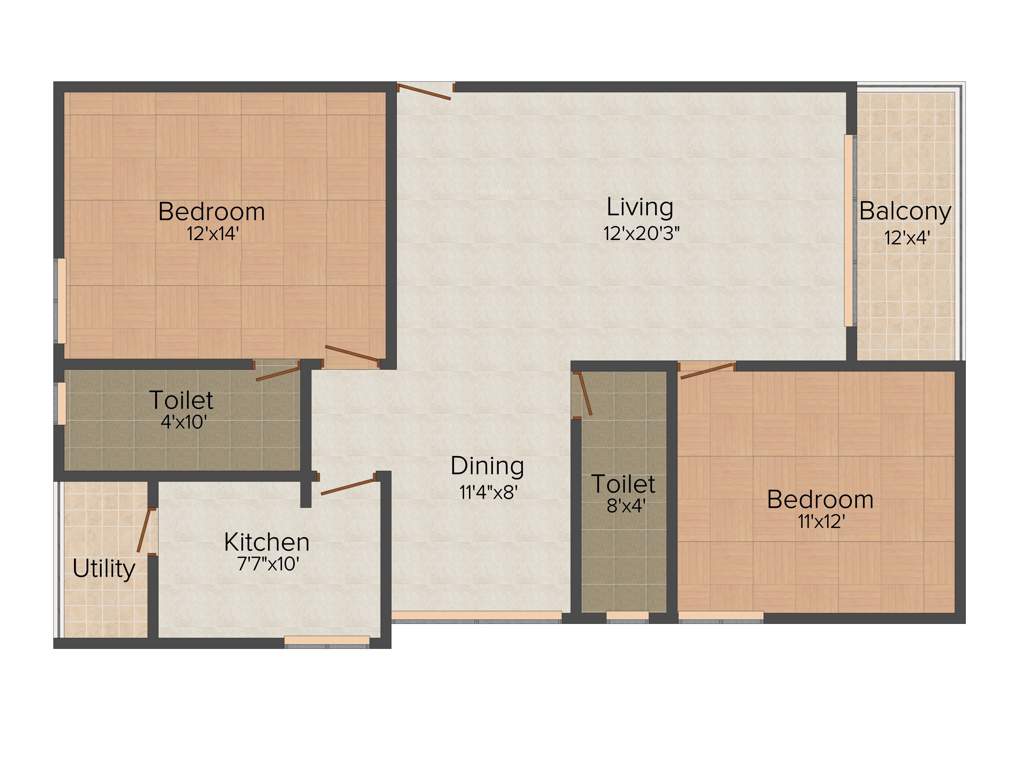 Maha Natraj (2BHK+2T (1,188 sq ft) 1188 sq ft)