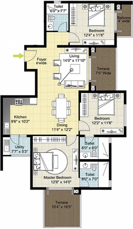 Nitesh Cape Cod (3BHK+3T (1,753 sq ft) 1753 sq ft)