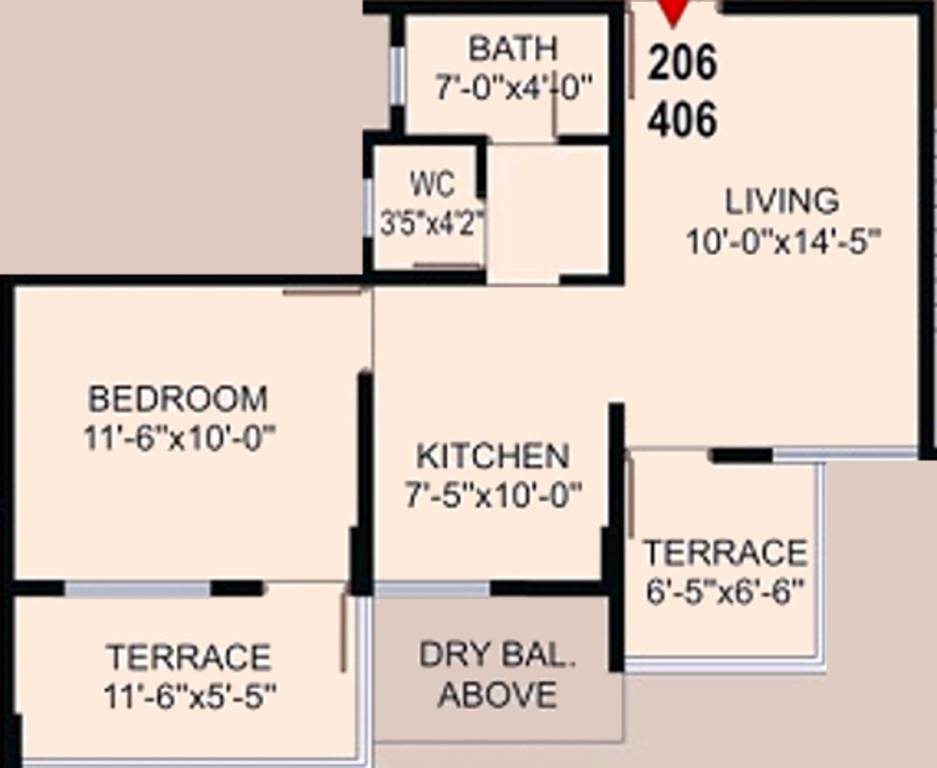 ABC Swaraaj Avenue (1BHK+1T (659 sq ft) 659 sq ft)