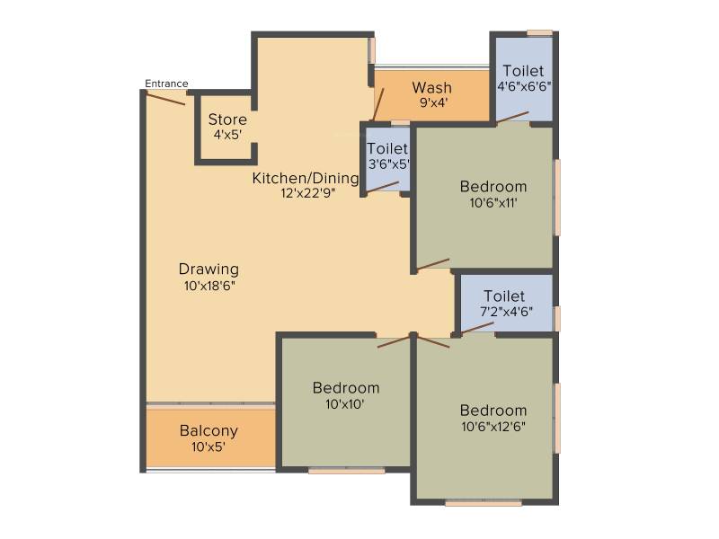Shaligram Garden Residency II (3BHK+3T (1,683 sq ft) 1683 sq ft)
