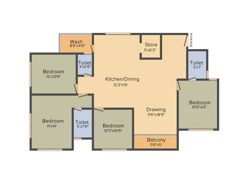 Shaligram Garden Residency II (4BHK+3T (2,304 sq ft) 2304 sq ft)