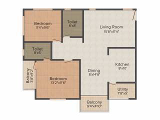 ARV Temple Tree (2BHK+2T (1,225 sq ft) 1225 sq ft) ARV Temple Tree (2BHK+2T (1,225 sq ft) 1225 sq ft)