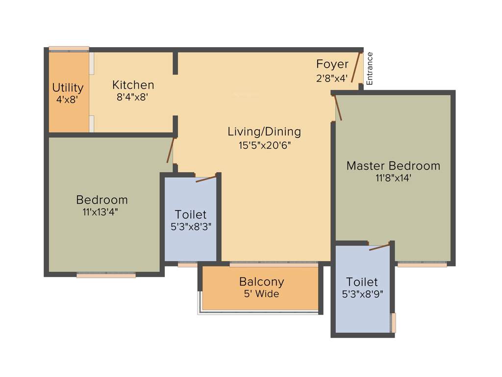 Prestige Kew Gardens (2BHK+2T (1,152 sq ft) 1152 sq ft)