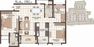 Prestige Kew Gardens (2BHK+2T (1,352 sq ft) + Study Room 1352 sq ft)