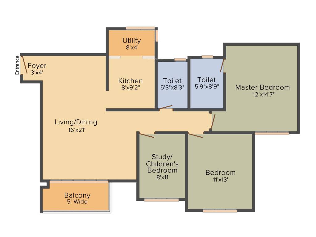 Prestige Kew Gardens (2BHK+2T (1,357 sq ft) + Study Room 1357 sq ft) Prestige Kew Gardens (2BHK+2T (1,357 sq ft) + Study Room 1357 sq ft)