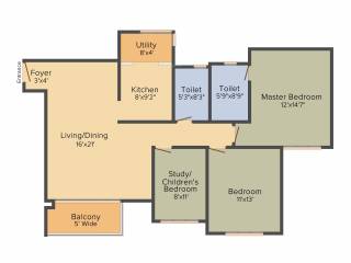 Prestige Kew Gardens (2BHK+2T (1,357 sq ft) + Study Room 1357 sq ft)