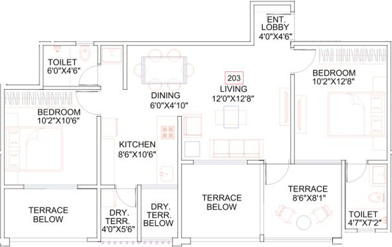 Calyx Parineeta (2BHK+2T (938 sq ft) 938 sq ft) Calyx Parineeta (2BHK+2T (938 sq ft) 938 sq ft)