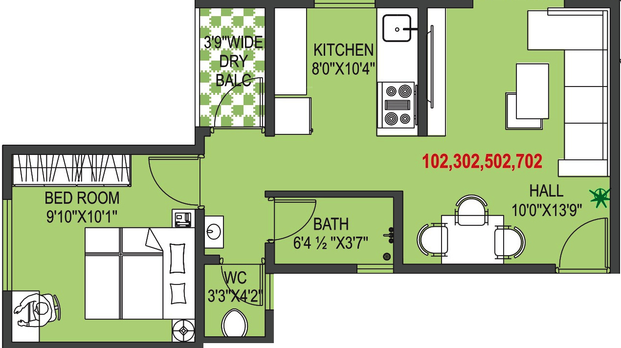 Adhya Rahi (1BHK+1T (598 sq ft) 598 sq ft) Adhya Rahi (1BHK+1T (598 sq ft) 598 sq ft)