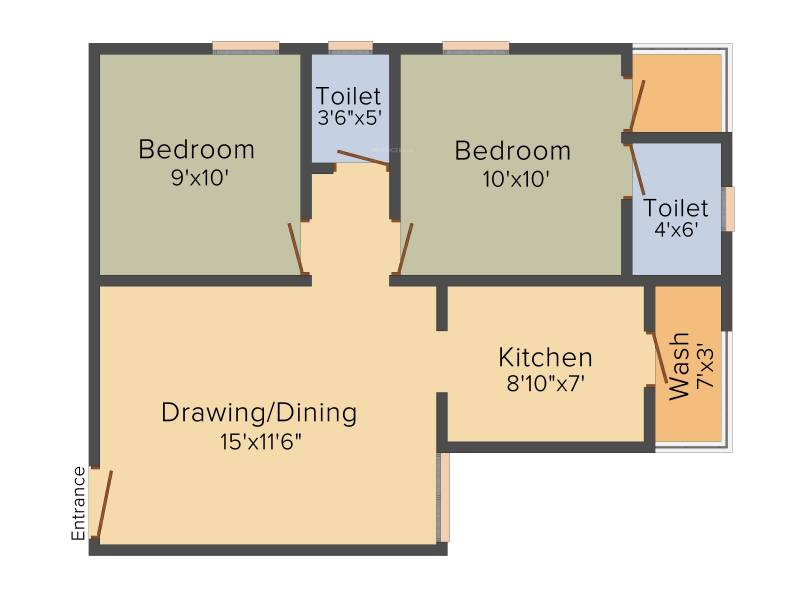 Myco Ahmed Residency (2BHK+2T (902 sq ft) 902 sq ft)