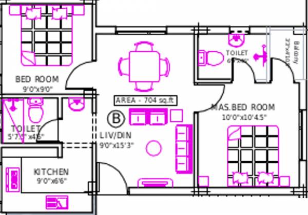 Priams Srisailam (2BHK+2T (704 sq ft) 704 sq ft) Priams Srisailam (2BHK+2T (704 sq ft) 704 sq ft)