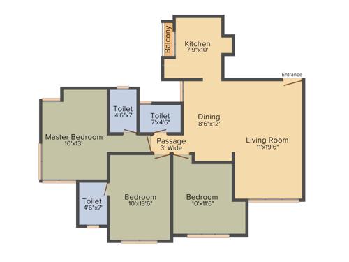 Varun Garden (3BHK+3T (1,400 sq ft) 1400 sq ft) Varun Garden (3BHK+3T (1,400 sq ft) 1400 sq ft)