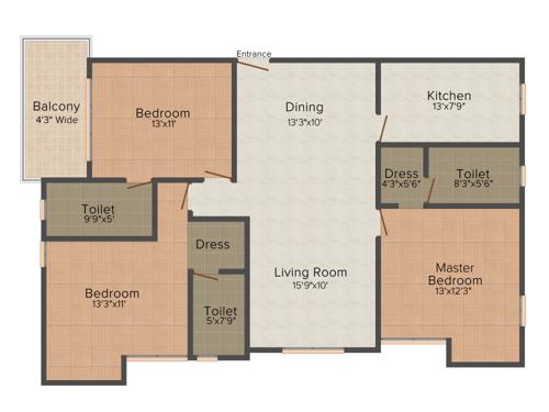 Arrjavv Pearl (3BHK+3T (1,855 sq ft) 1855 sq ft)