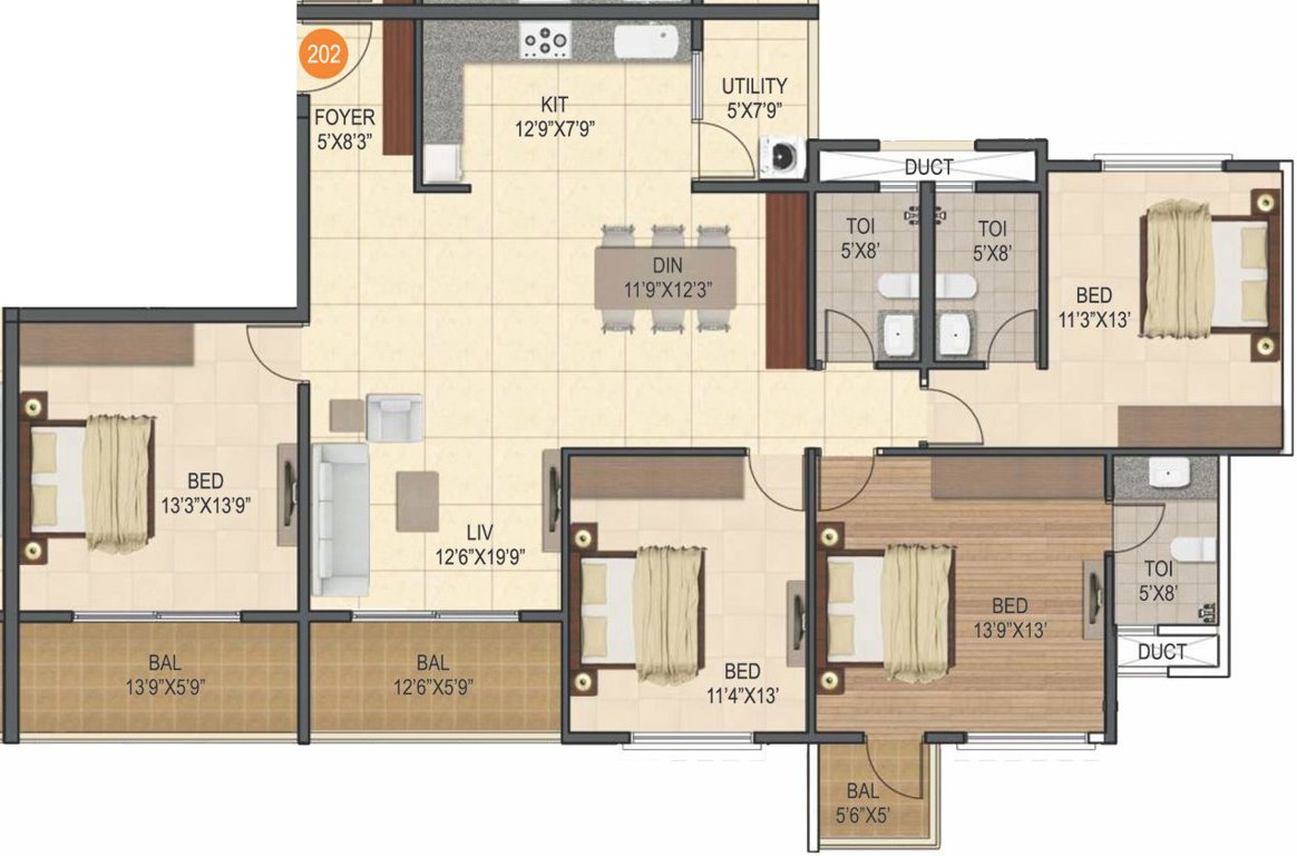 Sumadhura Silver Ripples (4BHK+3T (2,155 sq ft) 2155 sq ft)