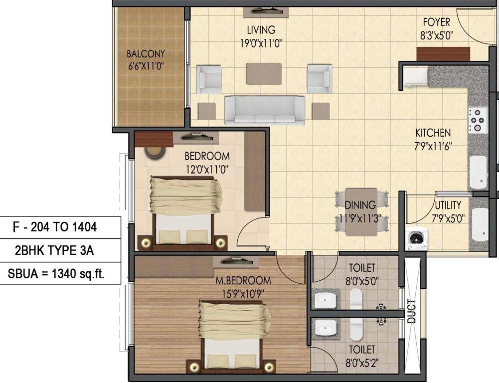 Sumadhura Silver Ripples (2BHK+2T (1,340 sq ft) 1340 sq ft)