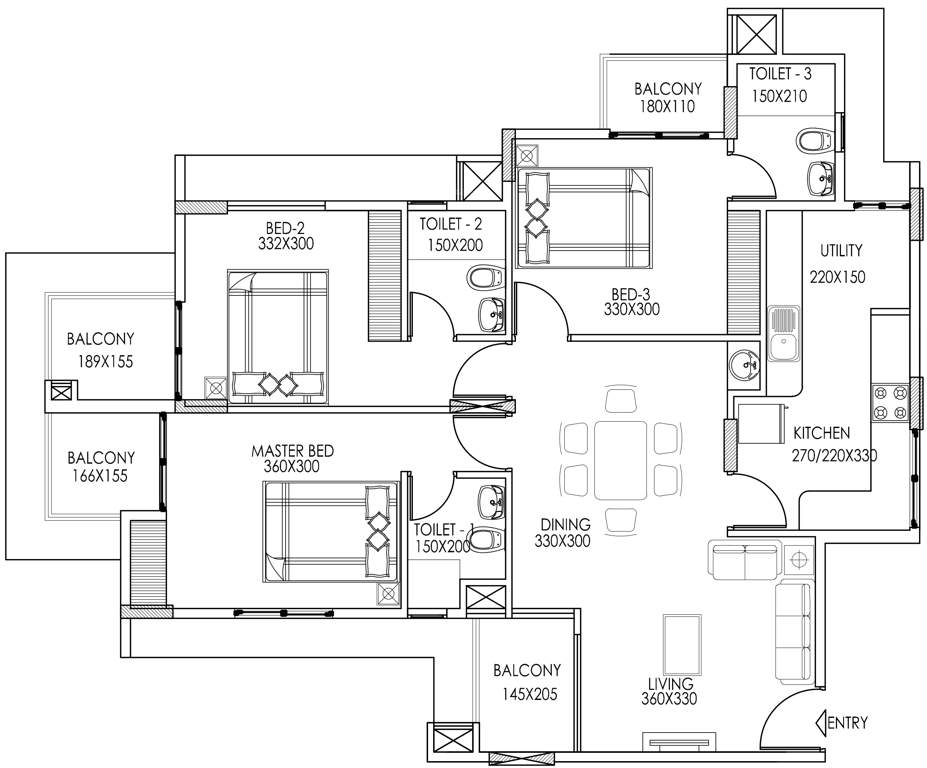 Sowparnika Vaishnavam (3BHK+3T (1,498 sq ft) 1498 sq ft)