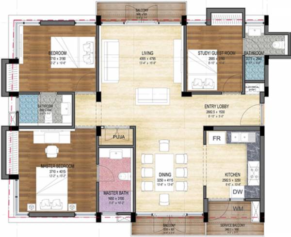 Chaitanya Foundations Jai Sri (3BHK+3T (1,810 sq ft) + Pooja Room 1810 sq ft)