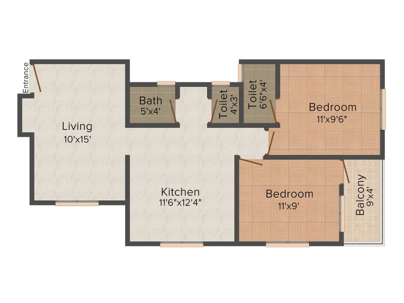 Advait Ekdhant Apartment (2BHK+2T (830 sq ft) 830 sq ft)