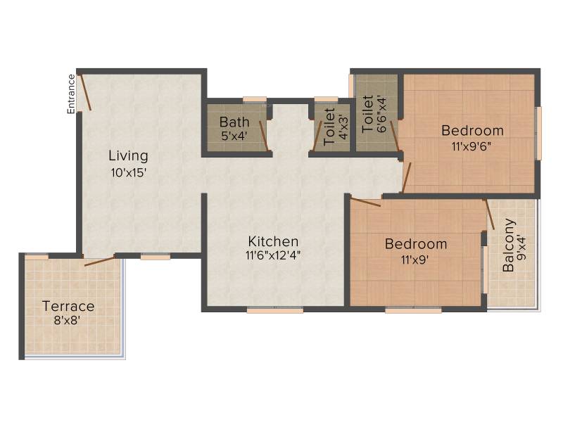 Advait Ekdhant Apartment (2BHK+2T (900 sq ft) 900 sq ft)