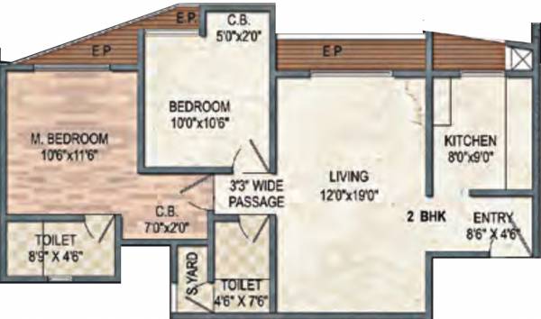 Rosa Manhattan (2BHK+2T (1,105 sq ft) 1105 sq ft) Rosa Manhattan (2BHK+2T (1,105 sq ft) 1105 sq ft)