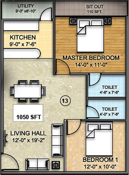 ADI North Lake (2BHK+2T (1,050 sq ft) 1050 sq ft) ADI North Lake (2BHK+2T (1,050 sq ft) 1050 sq ft)