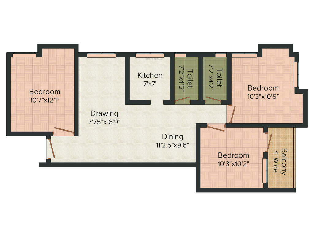 Jai Vinayak Vinayak Pride (3BHK+2T (1,191 sq ft) 1191 sq ft)