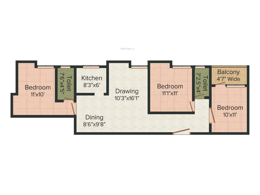 Jai Vinayak Vinayak Pride (3BHK+2T (1,286 sq ft) 1286 sq ft)