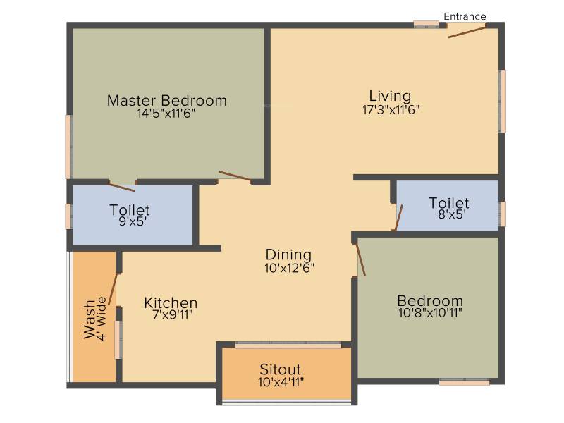 Hallmark Gardenia (2BHK+2T (1,224 sq ft) 1224 sq ft)