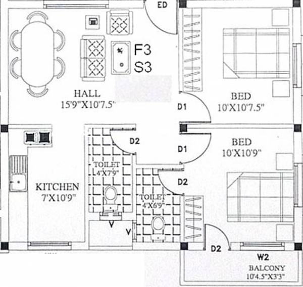 Gajhanana Vinayaka (2BHK+2T (801 sq ft) 801 sq ft)