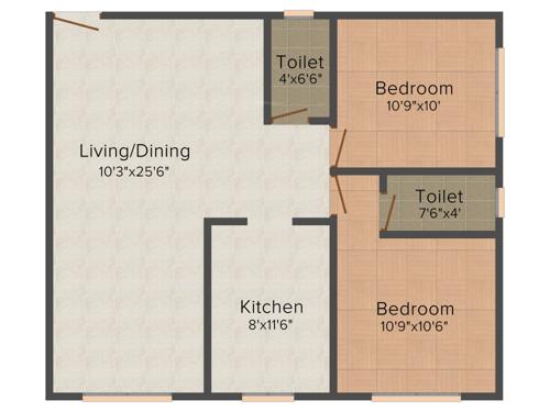 Khandelwal New Vrindavan (2BHK+2T (765 sq ft) 765 sq ft)