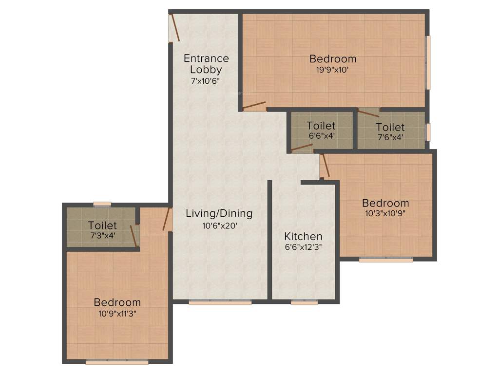 Khandelwal New Vrindavan (3BHK+3T (960 sq ft) 960 sq ft)