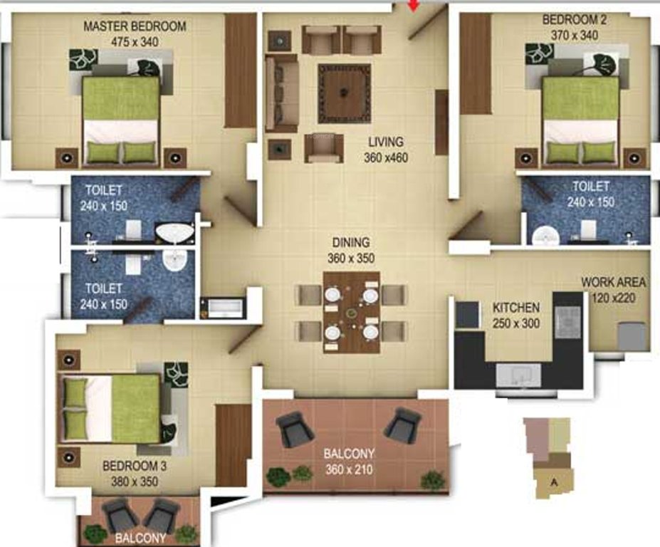 Vishraam Indivar (3BHK+3T (1,646 sq ft) 1646 sq ft)