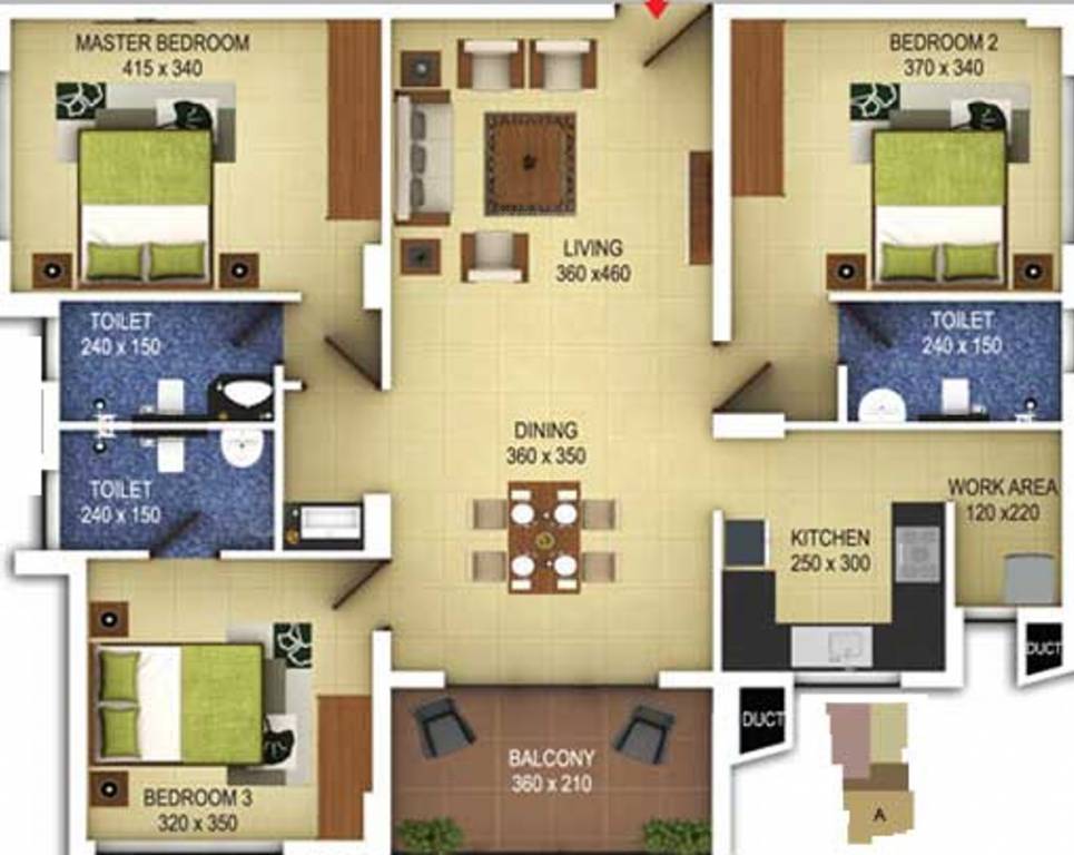 Vishraam Indivar (3BHK+3T (1,575 sq ft) 1575 sq ft)