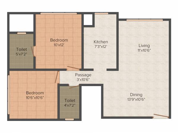 Mahesh Developers Jai Arati 2BHK+2T (690 sq ft) Mahesh Developers Jai Arati 2BHK+2T (690 sq ft)
