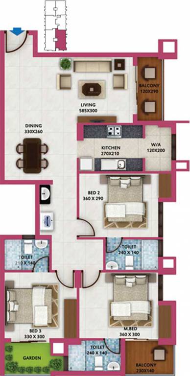 Vishraam Tangerine (3BHK+3T (1,428 sq ft) 1428 sq ft)