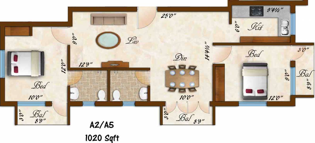 Rams Sarovar (2BHK+2T (1,020 sq ft) 1020 sq ft) Rams Sarovar (2BHK+2T (1,020 sq ft) 1020 sq ft)