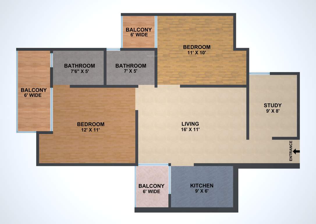 Antriksh Abril Green (2BHK+2T (1,100 sq ft) + Study Room 1100 sq ft)