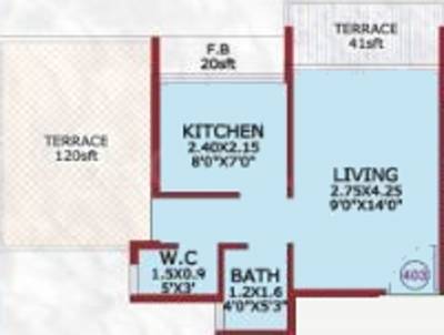 SPS Constructions White Lavender (1BHK+1T (580 sq ft) 580 sq ft)