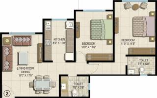 Sonal Divine Shelter (2BHK+2T (1,270 sq ft) 1270 sq ft)