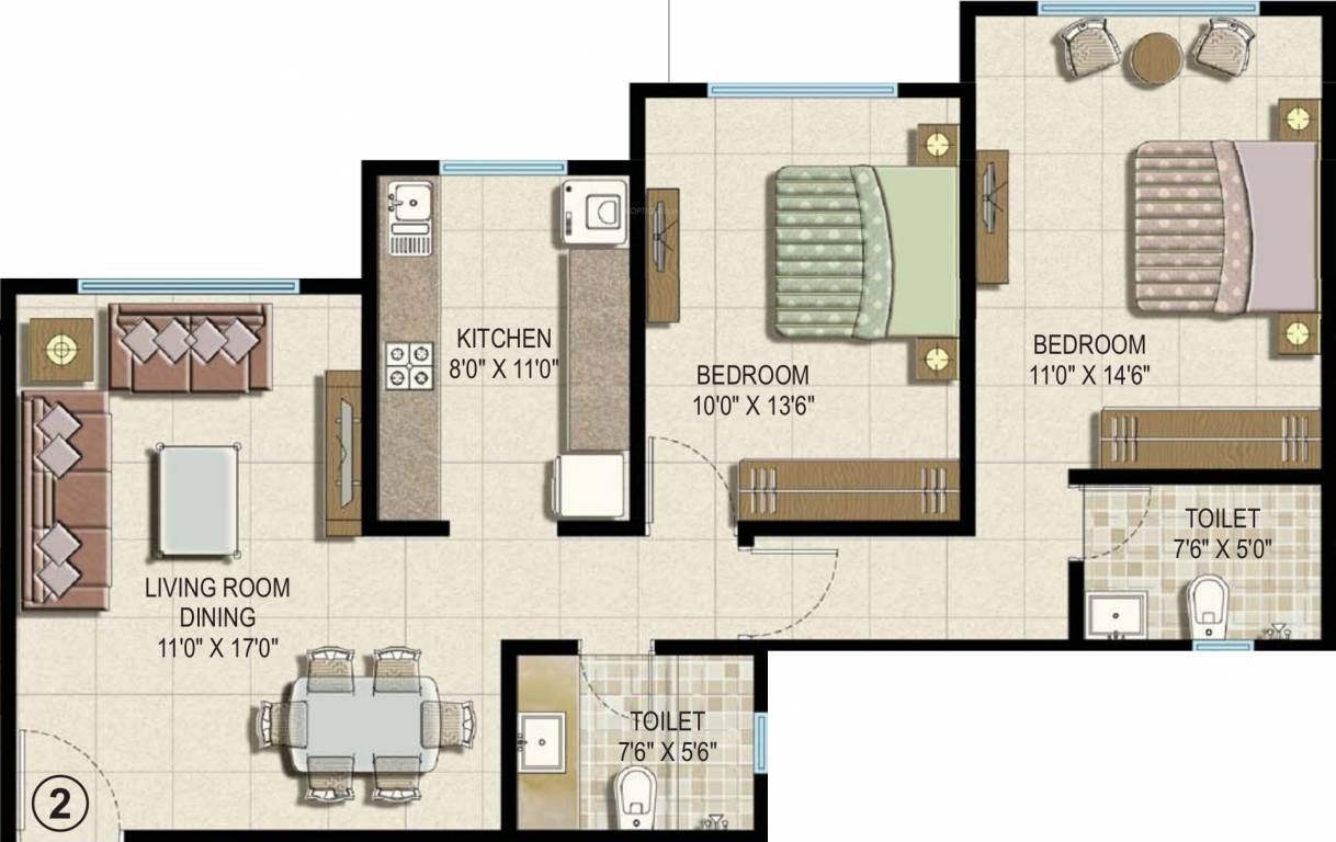 Sonal Divine Shelter (2BHK+2T (1,270 sq ft) 1270 sq ft)