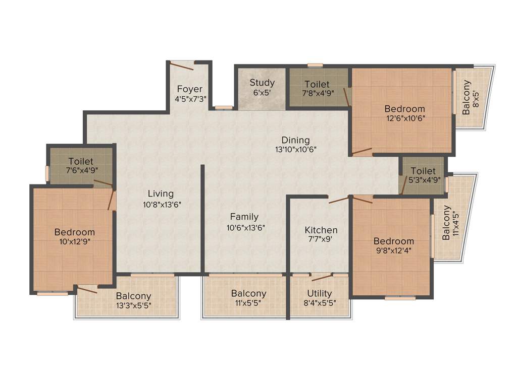 Westline Bonita (3BHK+3T (1,985 sq ft) 1985 sq ft)