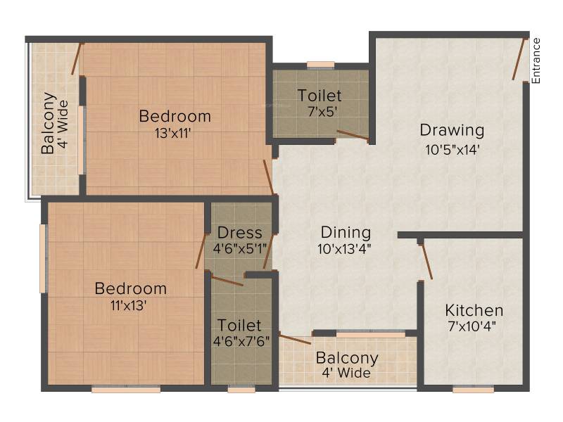 SB Kokila Palace (2BHK+2T (1,184 sq ft) 1184 sq ft)