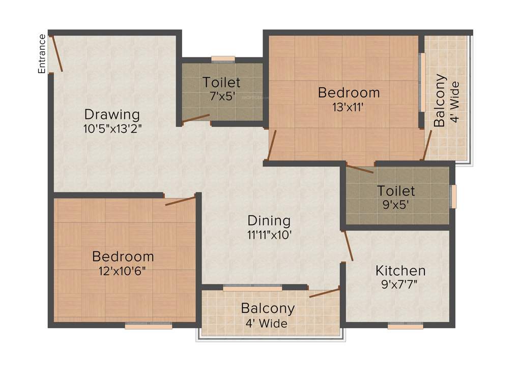 SB Kokila Palace (2BHK+2T (1,173 sq ft) 1173 sq ft)