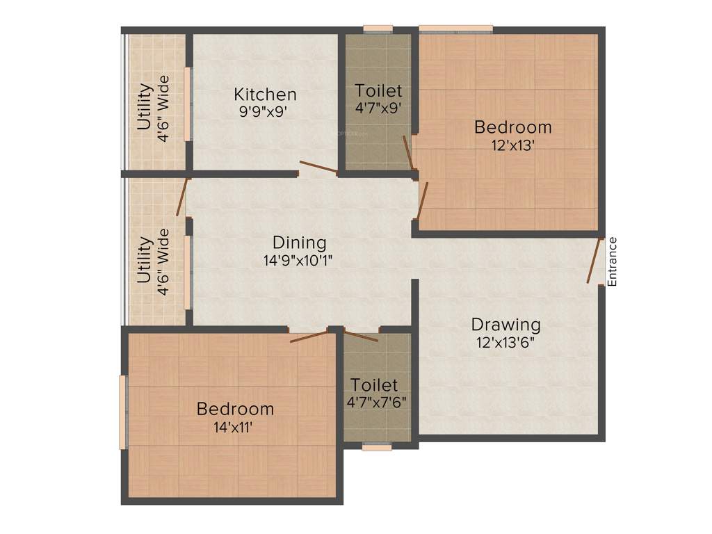 SB Kokila Palace (2BHK+2T (1,290 sq ft) 1290 sq ft)