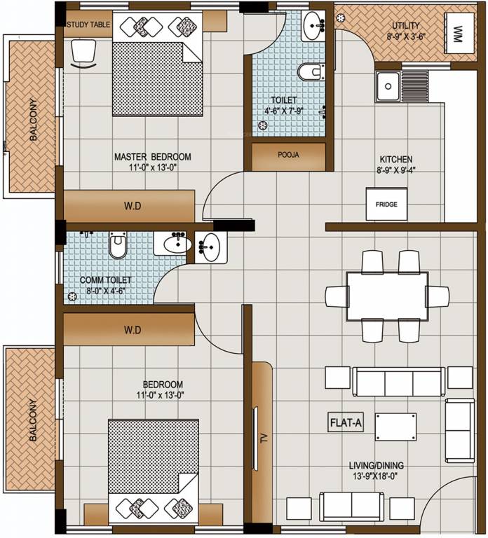SSV Emerald (2BHK+2T (1,045 sq ft) 1045 sq ft) SSV Emerald (2BHK+2T (1,045 sq ft) 1045 sq ft)