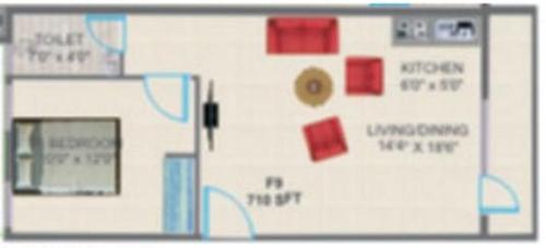 Prabhavathi Palm (1BHK+1T (710 sq ft) 710 sq ft)