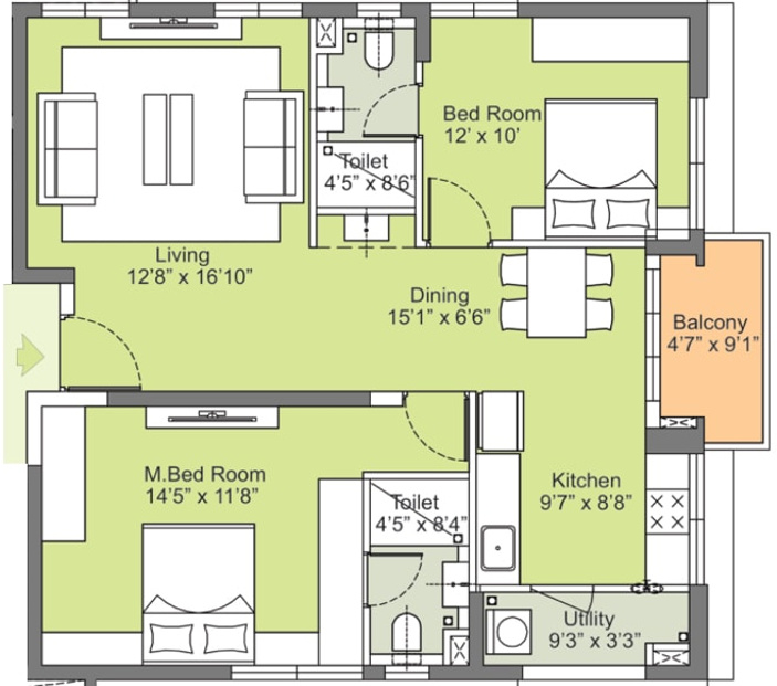 PBEL Pearl At City (2BHK+2T (1,526 sq ft) 1526 sq ft) PBEL Pearl At City (2BHK+2T (1,526 sq ft) 1526 sq ft)